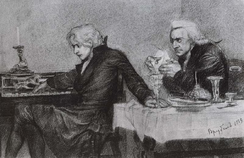Mikhail Vrubel Salieri Pouring Poison Into Mozart's Glass china oil painting image